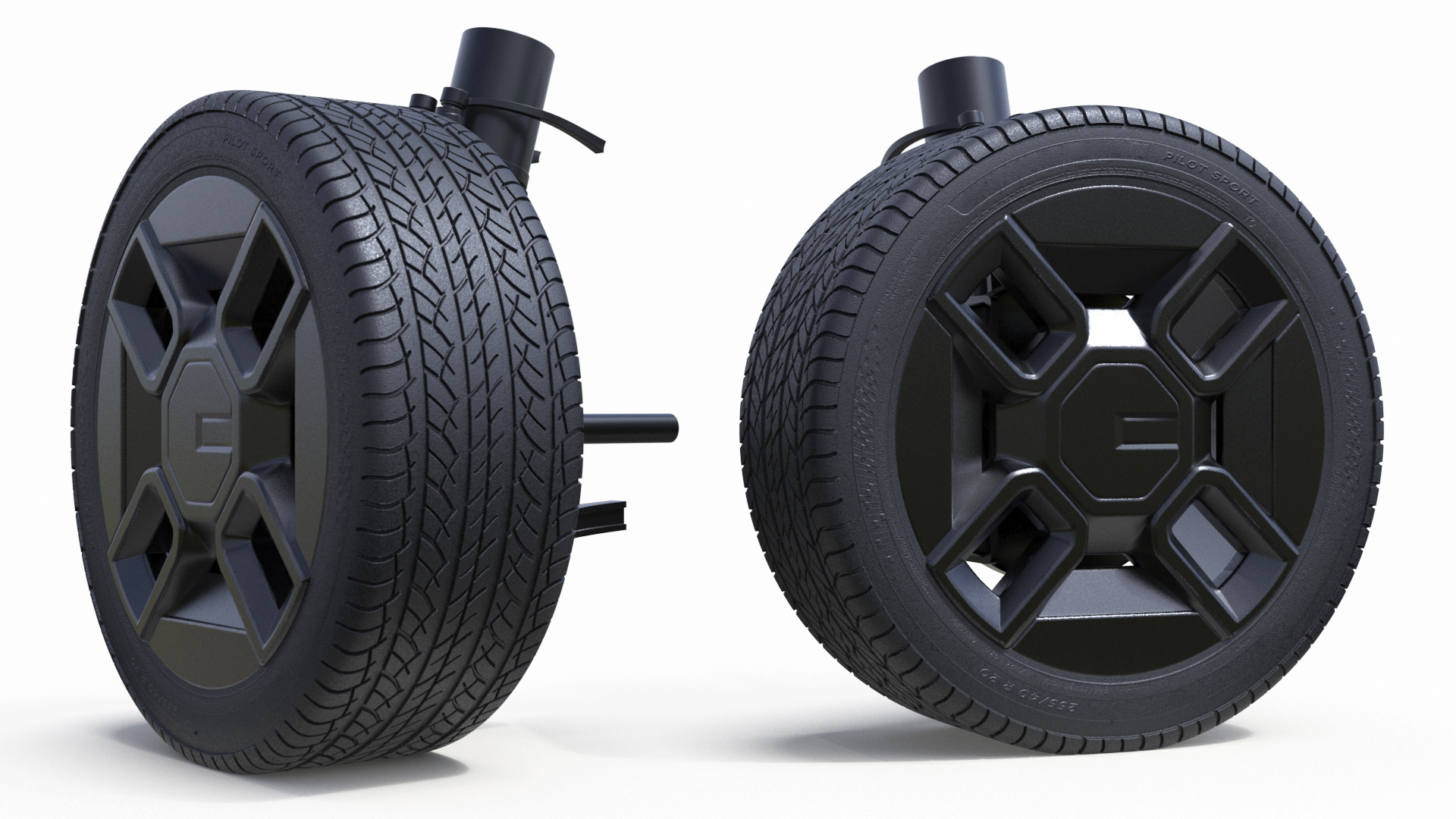 3D Car Wheel and Suspension Assembly model