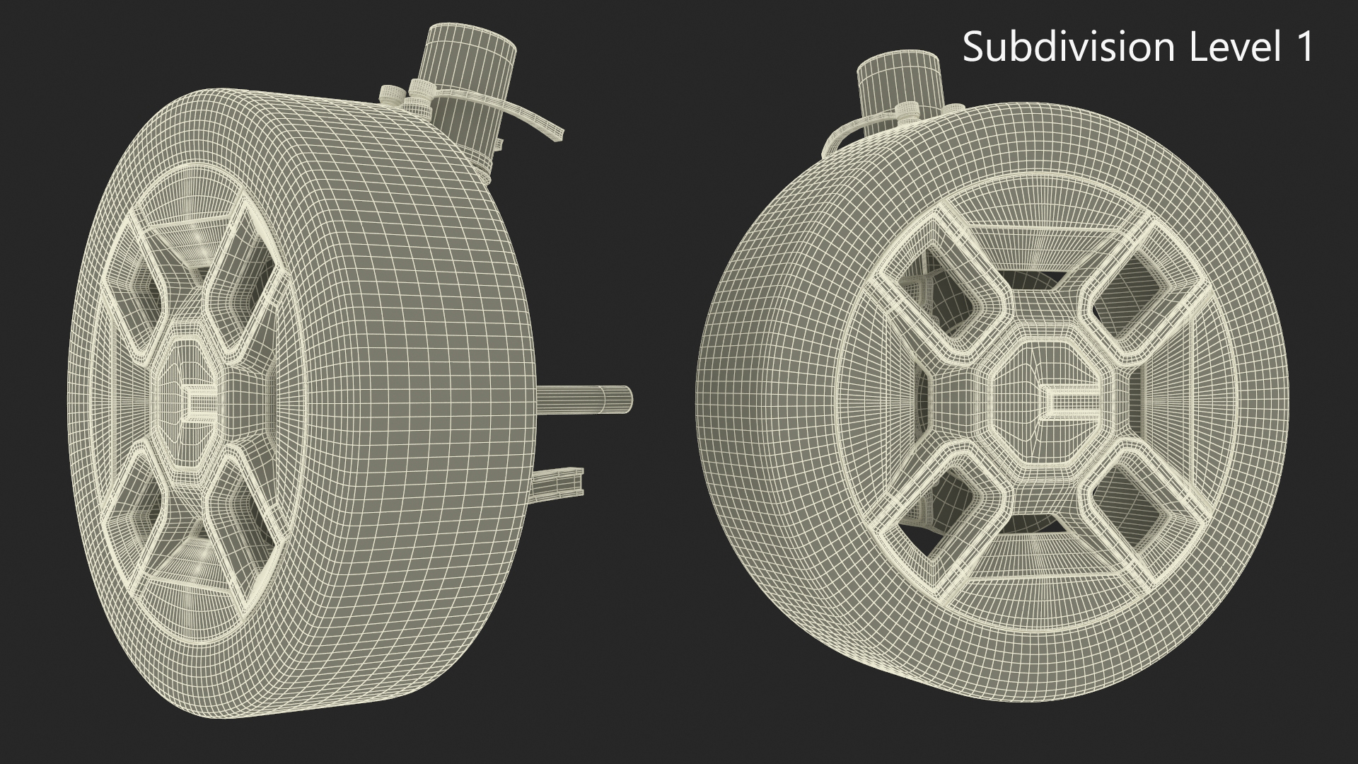 3D Car Wheel and Suspension Assembly model