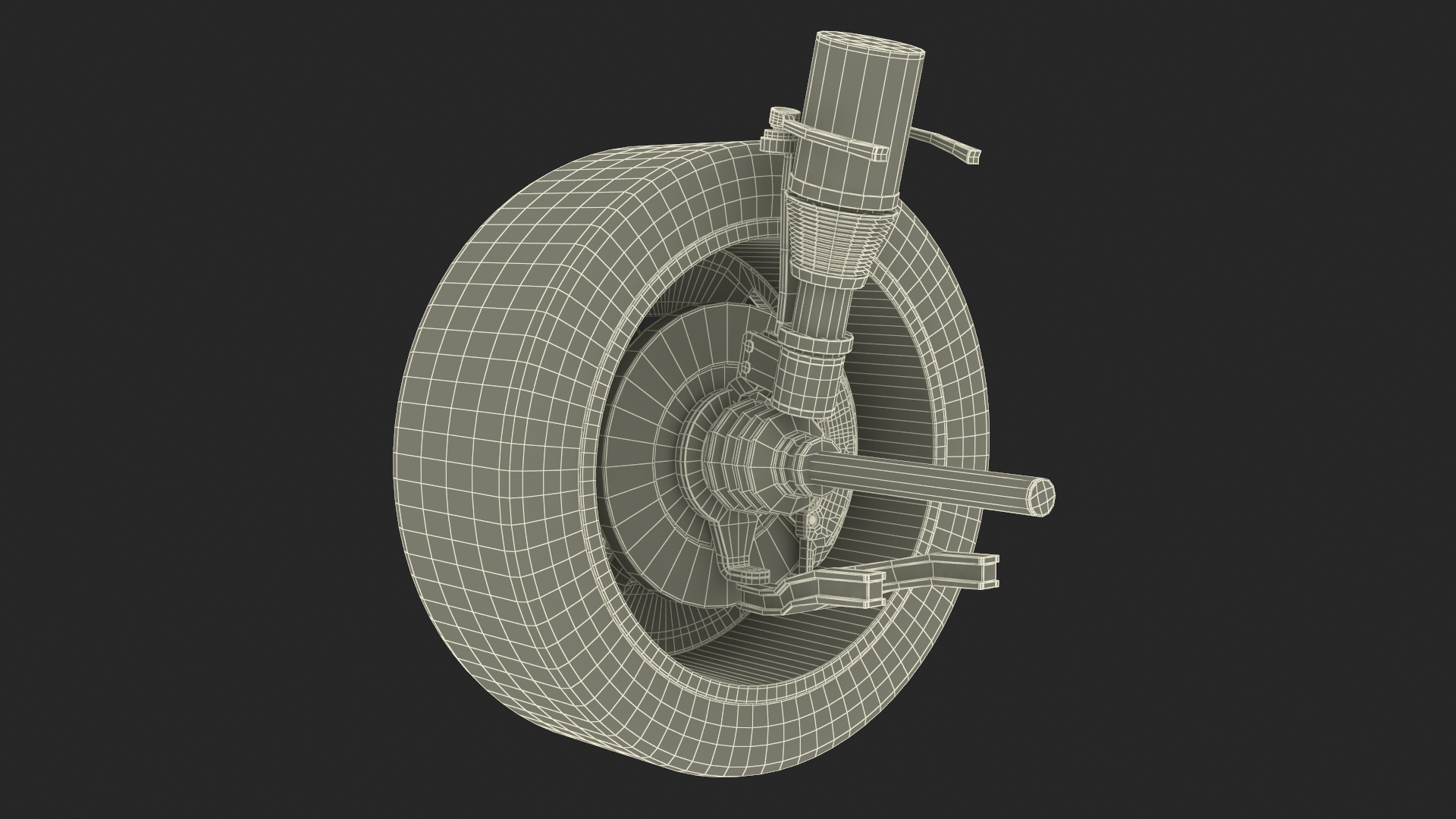 3D Car Wheel and Suspension Assembly model