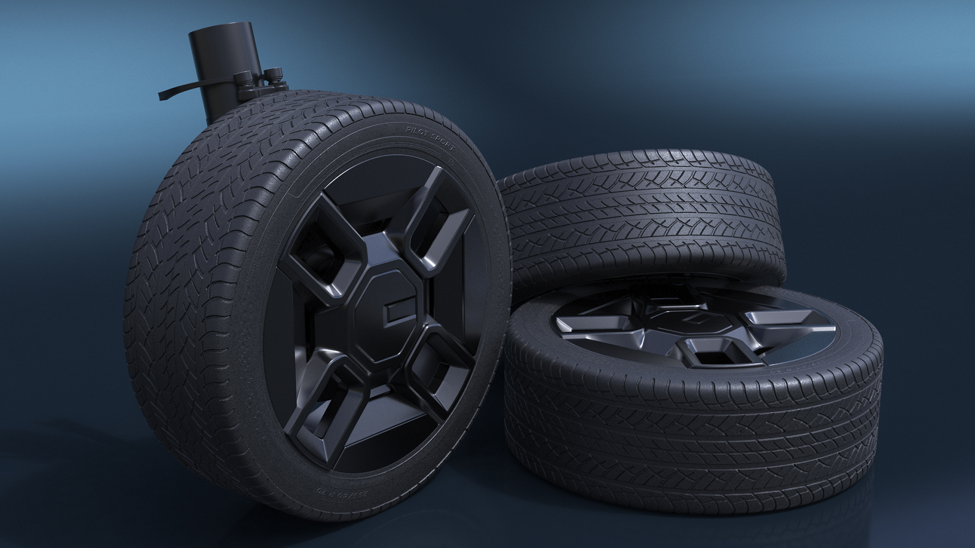 3D Car Wheel and Suspension Assembly model