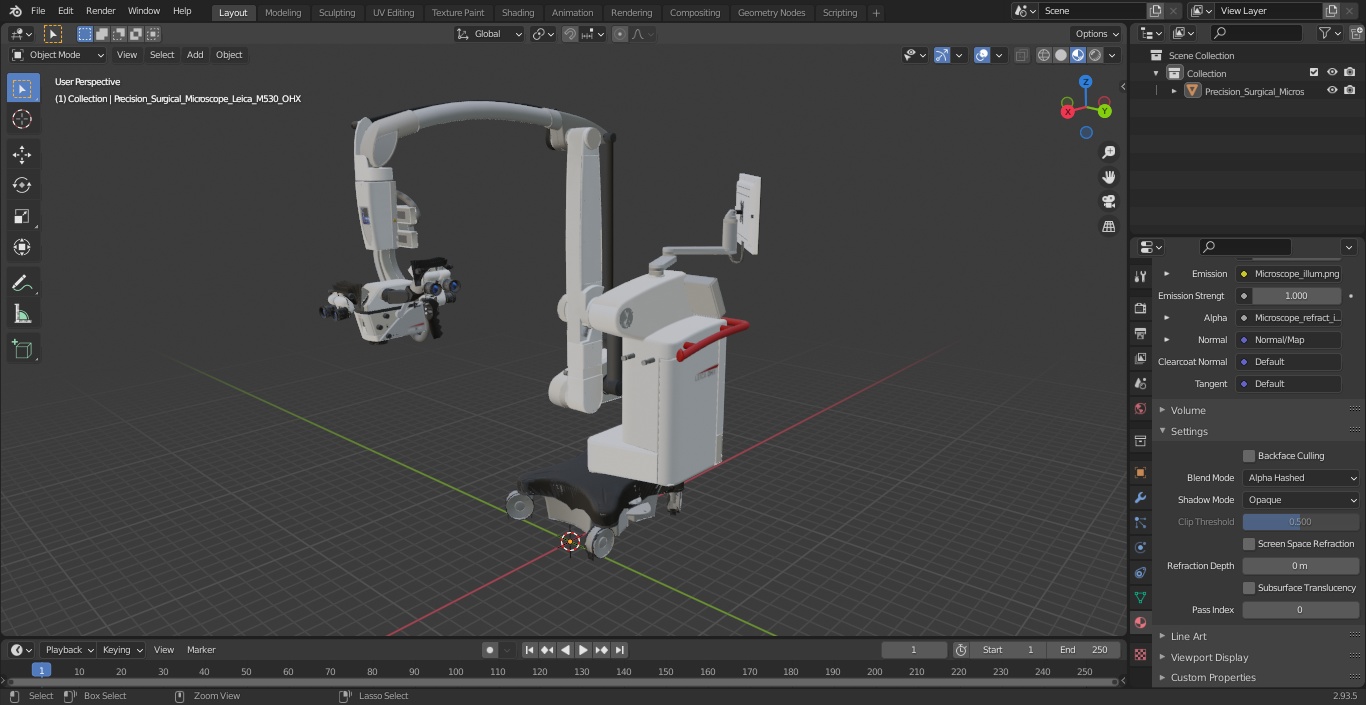 Precision Surgical Microscope Leica M530 OHX 3D model