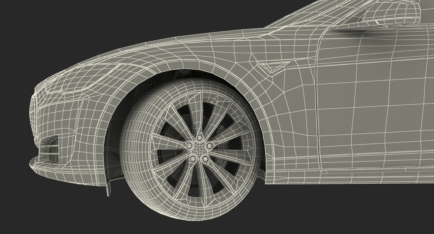 3D Tesla Model S P100D 2015 Rigged