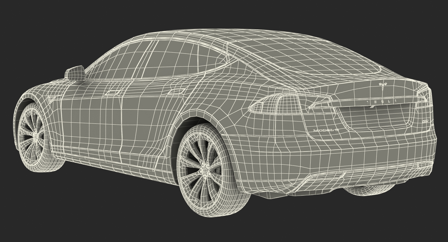 3D Tesla Model S P100D 2015 Rigged