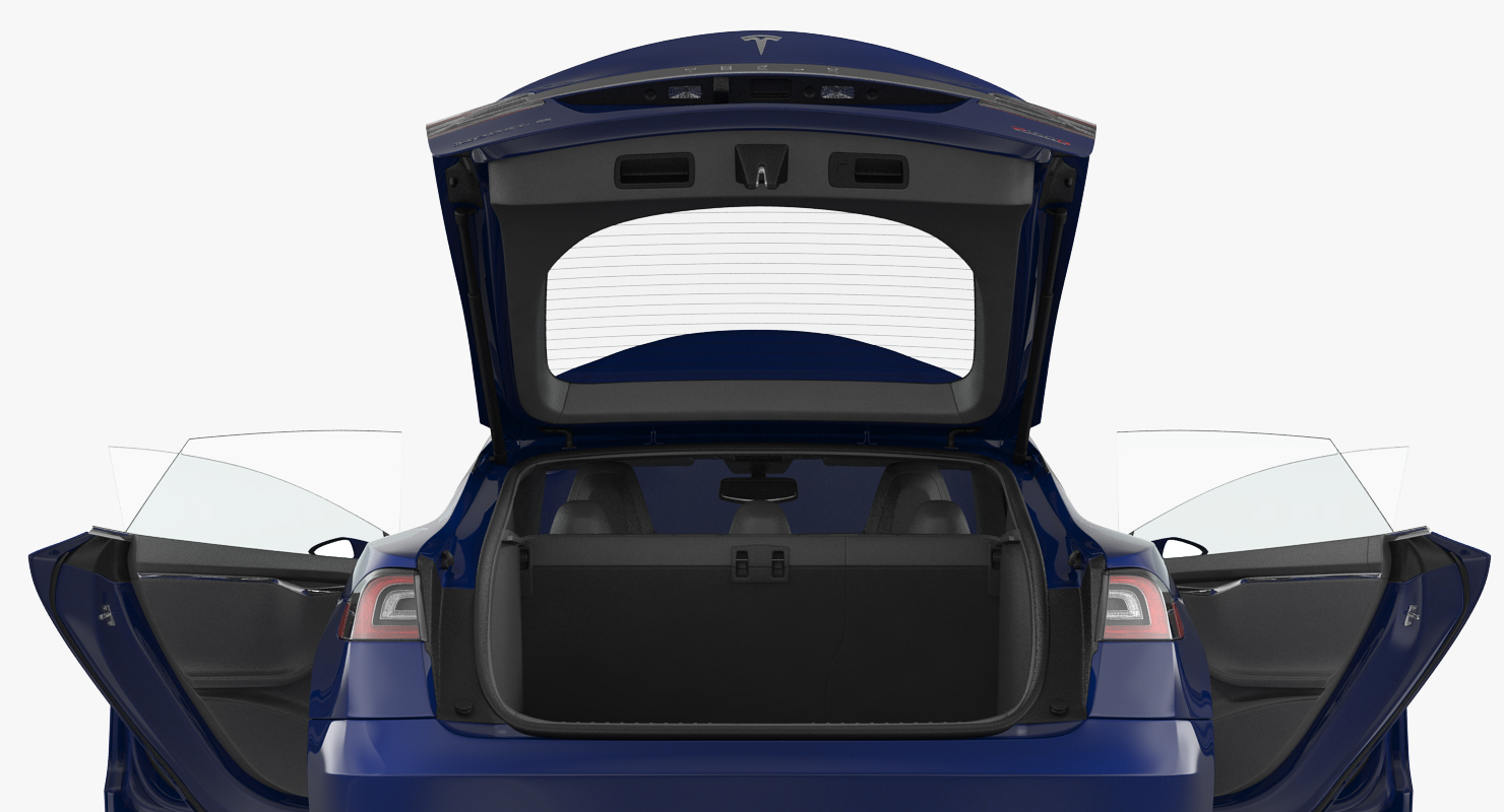 3D Tesla Model S P100D 2015 Rigged