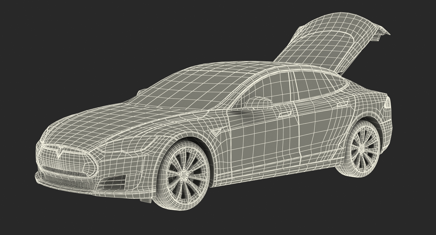 3D Tesla Model S P100D 2015 Rigged