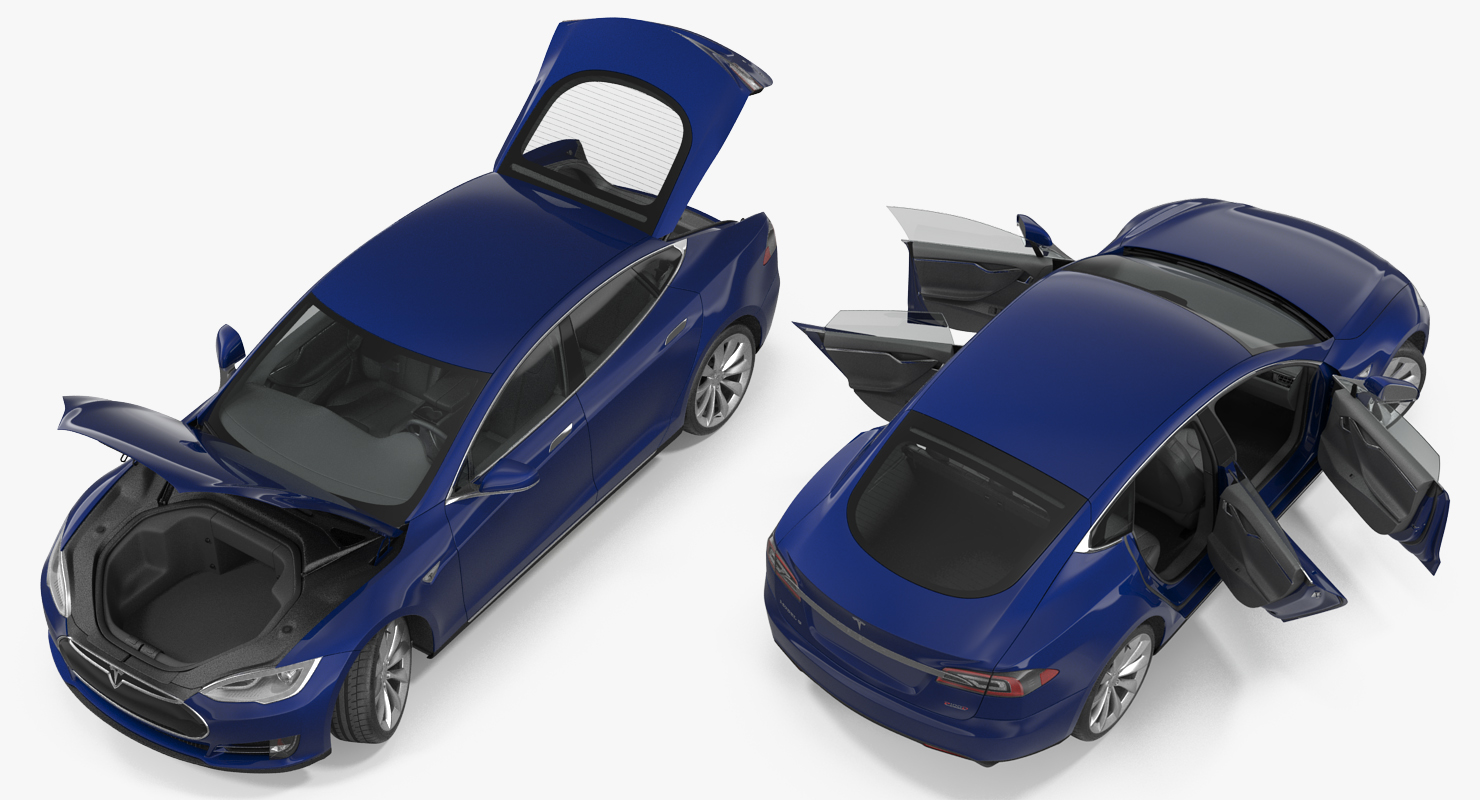 3D Tesla Model S P100D 2015 Rigged