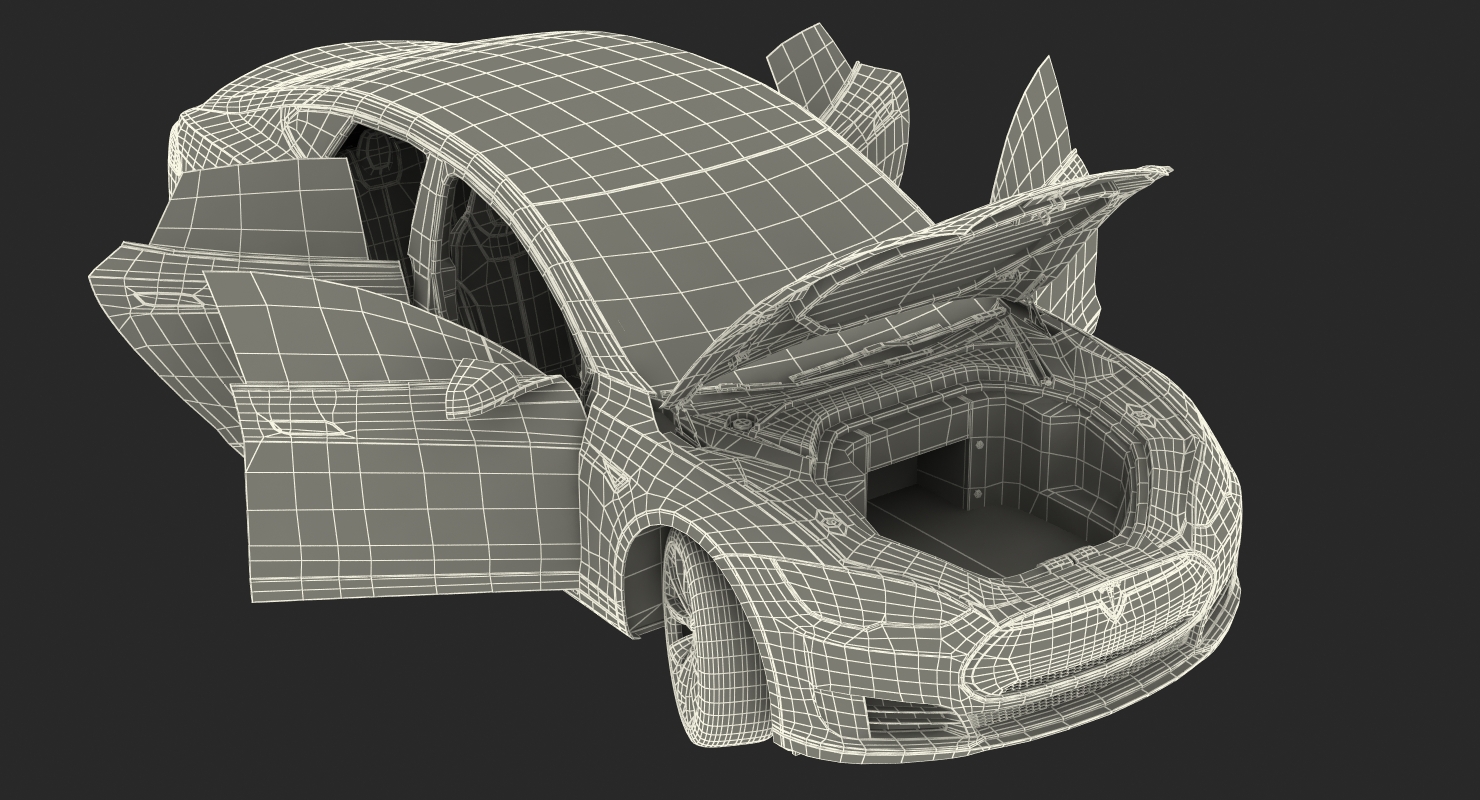 3D Tesla Model S P100D 2015 Rigged