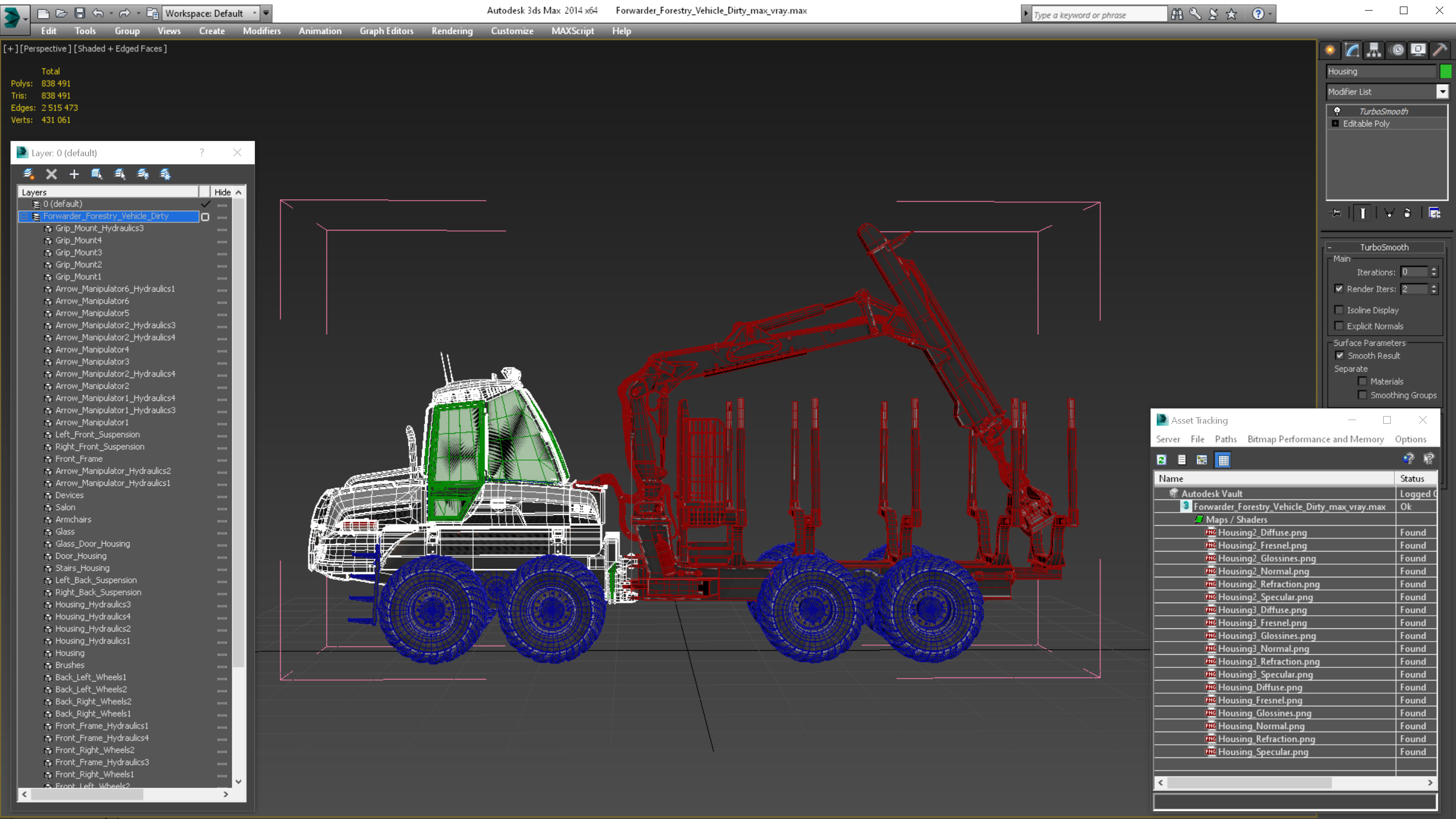 Forwarder Forestry Vehicle Dirty 3D