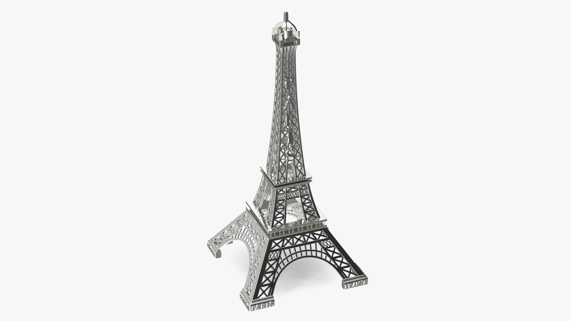 3D Eiffel Tower Silver Souvenir model