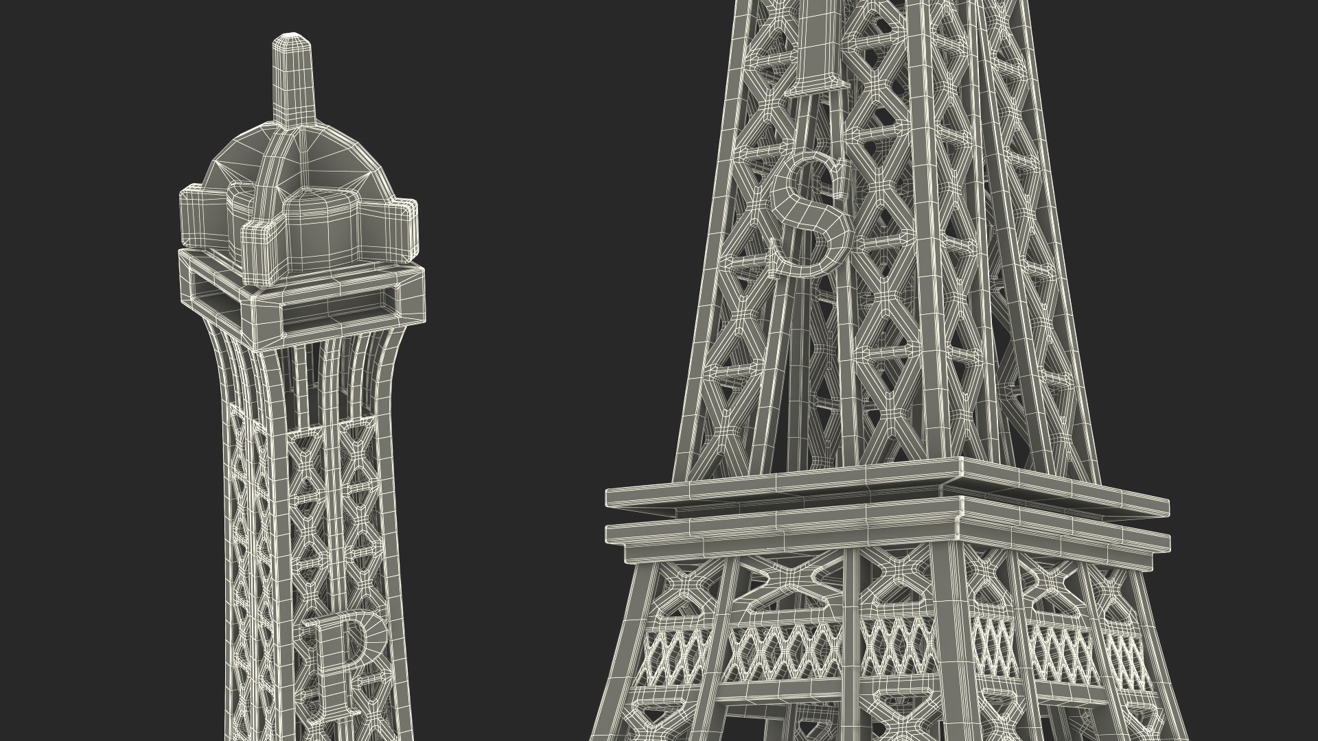 3D Eiffel Tower Silver Souvenir model