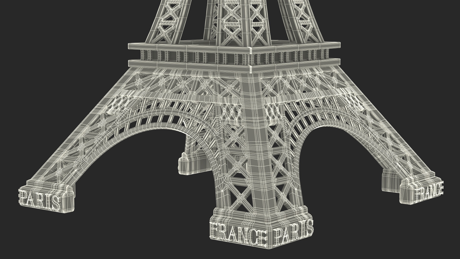 3D Eiffel Tower Silver Souvenir model