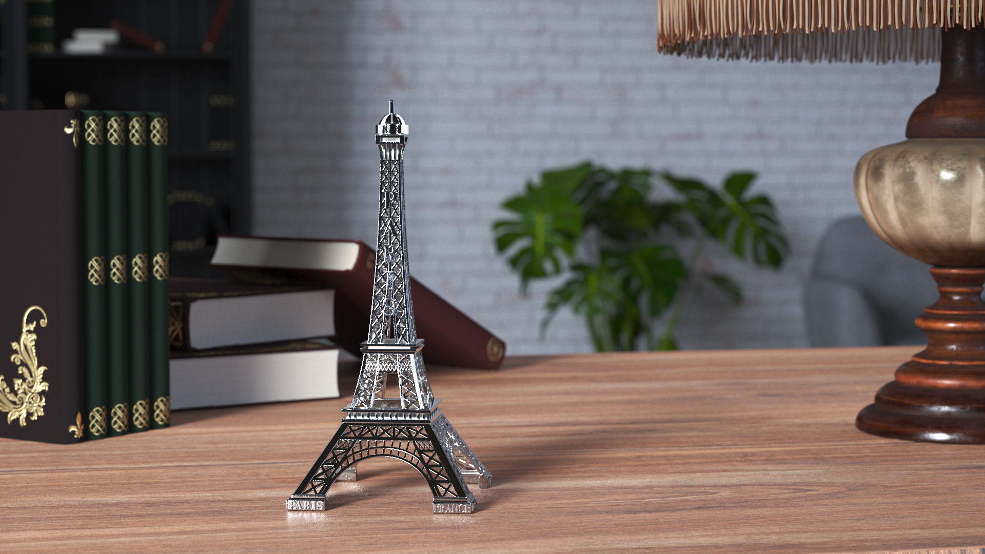 3D Eiffel Tower Silver Souvenir model