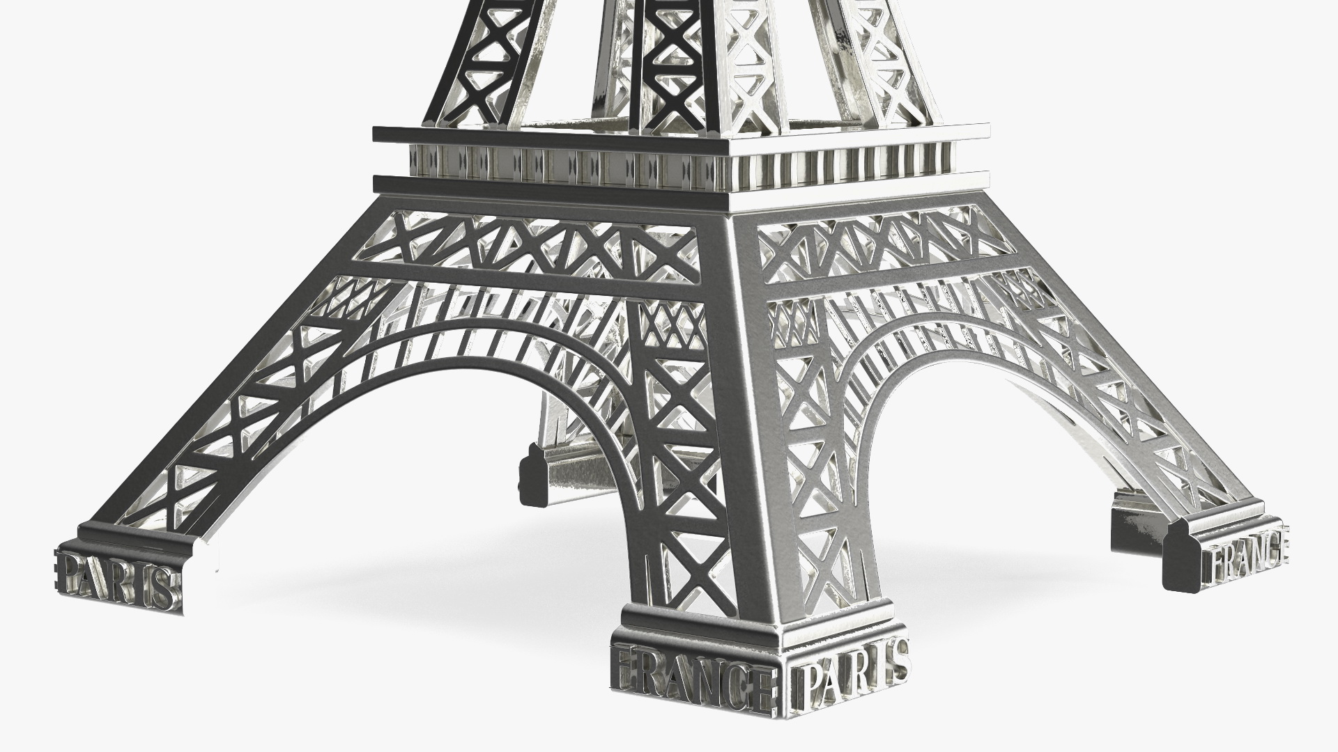 3D Eiffel Tower Silver Souvenir model