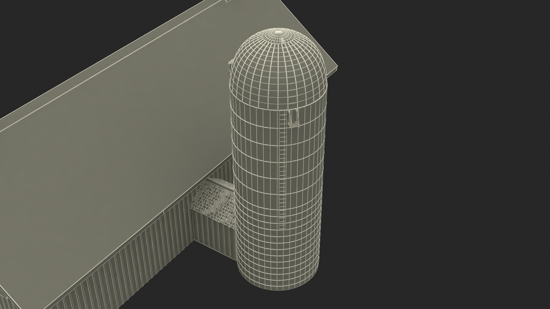 3D Barn Silo Red model