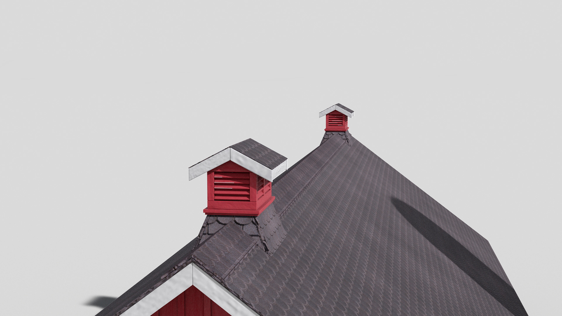 3D Barn Silo Red model