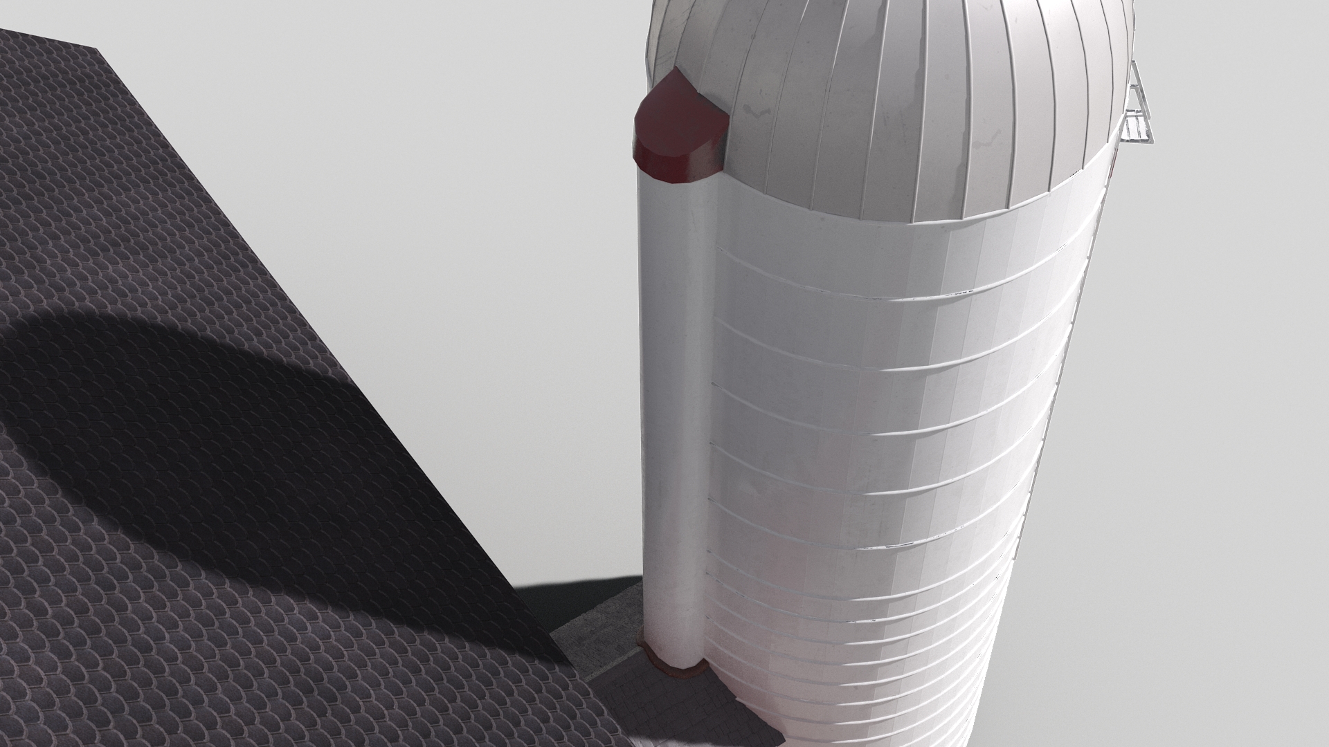 3D Barn Silo Red model