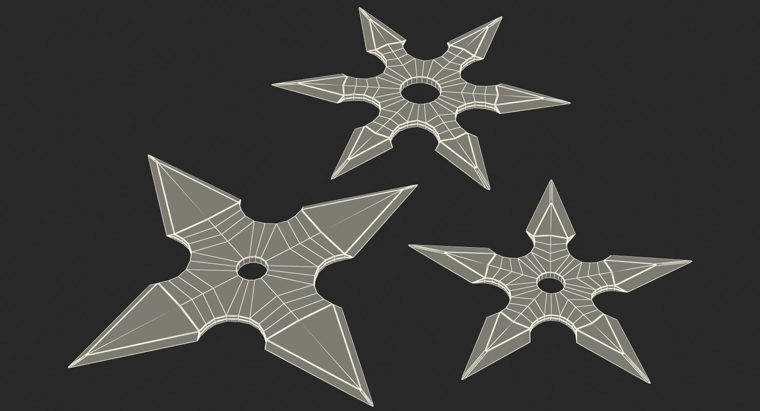 3D Shurikens Set model