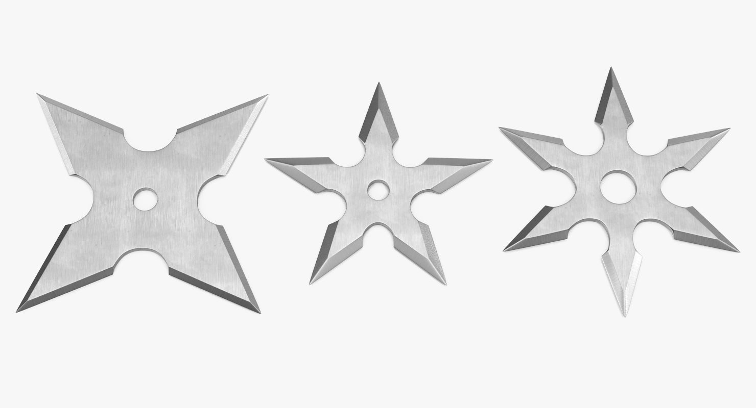 3D Shurikens Set model