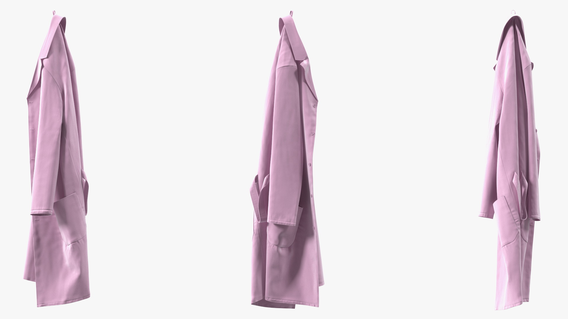 3D Pink Laboratory Coat Hanging model