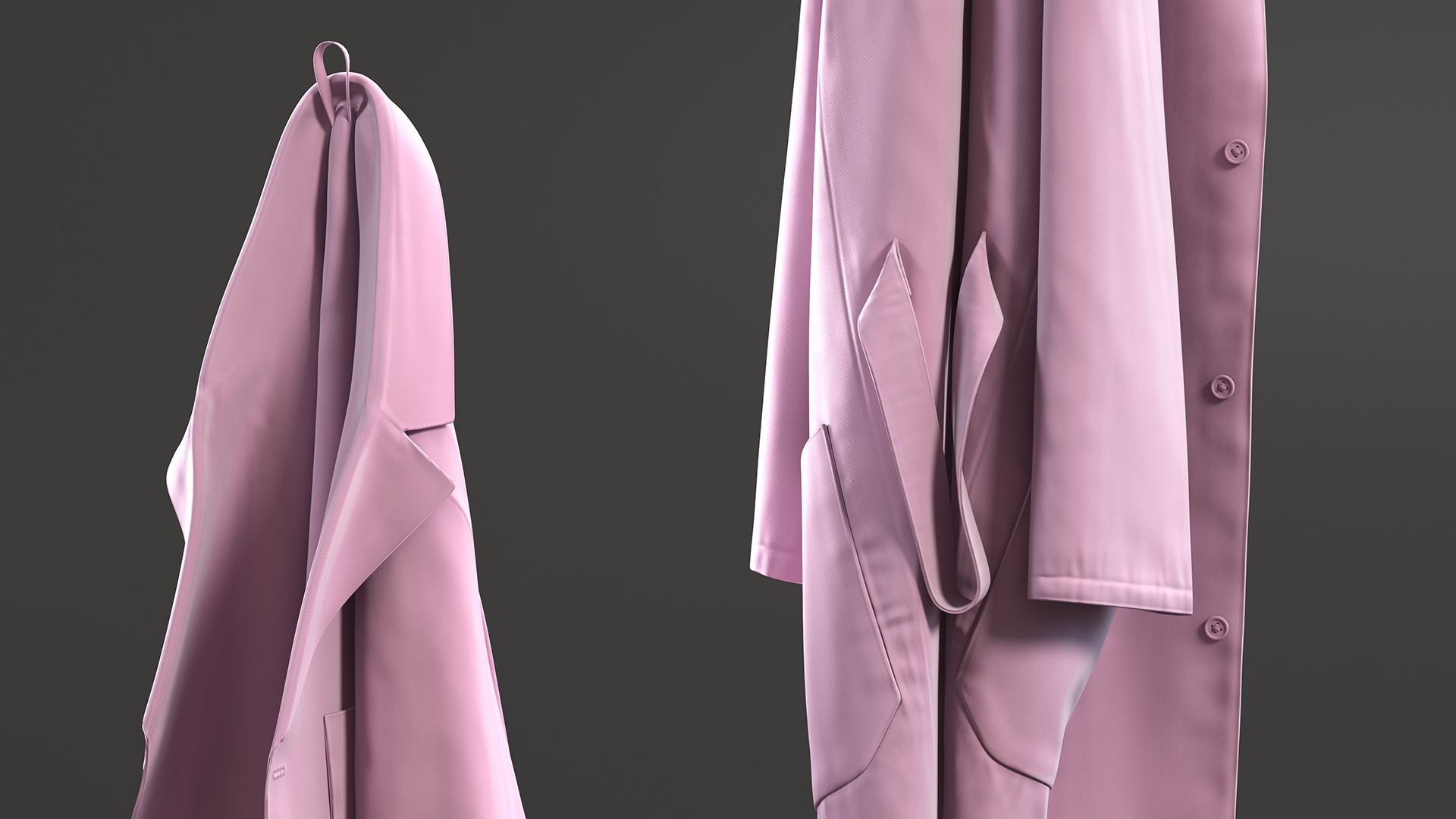 3D Pink Laboratory Coat Hanging model