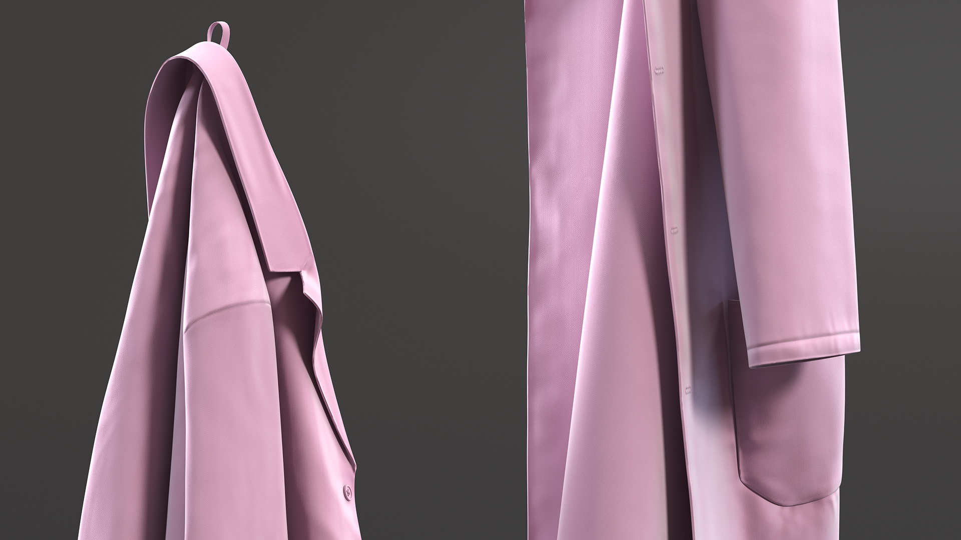 3D Pink Laboratory Coat Hanging model