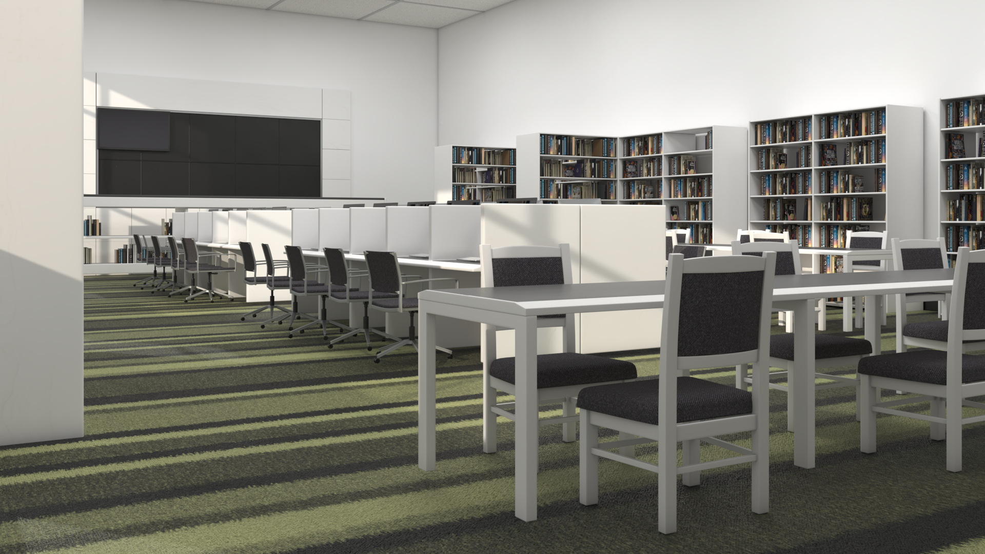 3D Modern Library Interior model