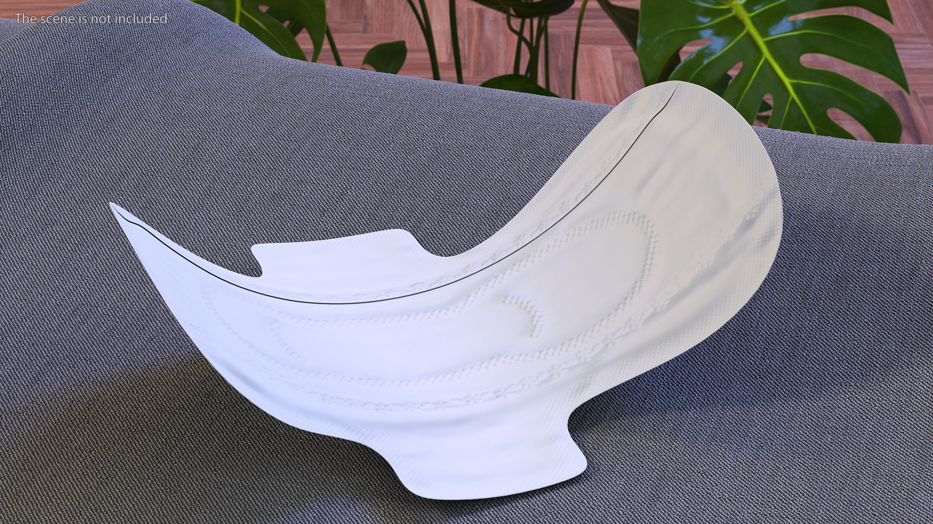 Curved Sanitary Napkin Pad with Wings 3D