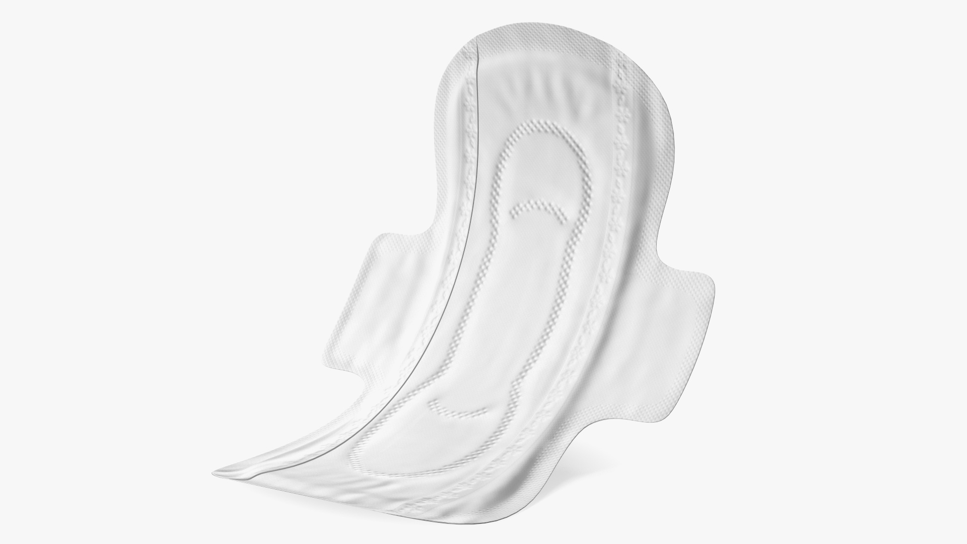 Curved Sanitary Napkin Pad with Wings 3D