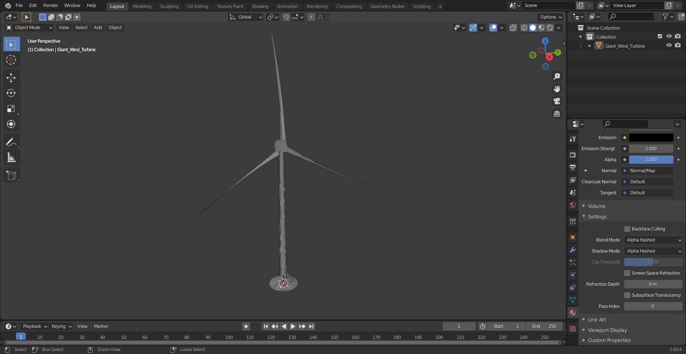 3D Giant Wind Turbine model