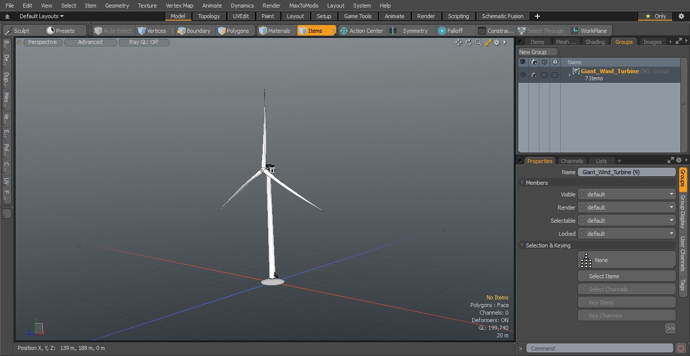 3D Giant Wind Turbine model