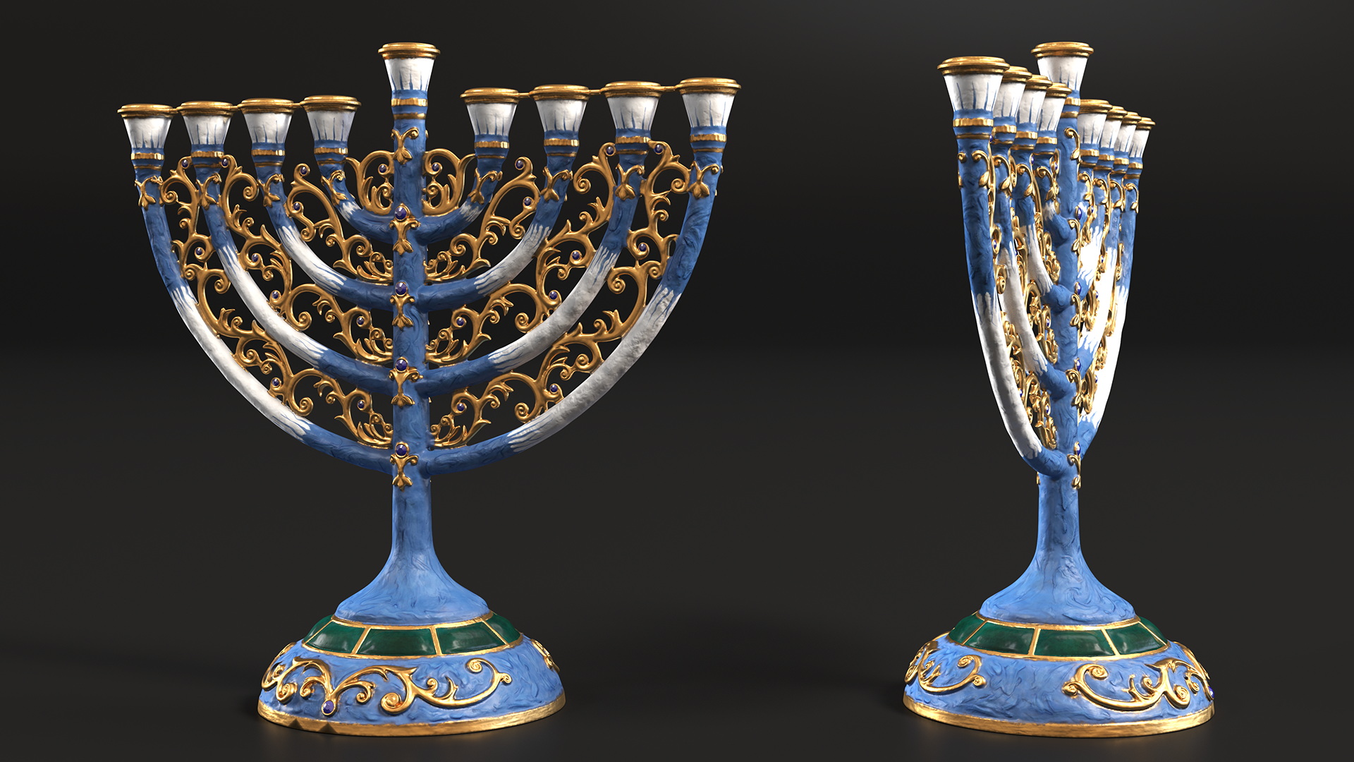 Handmade Hanukkah Candlestick 3D model