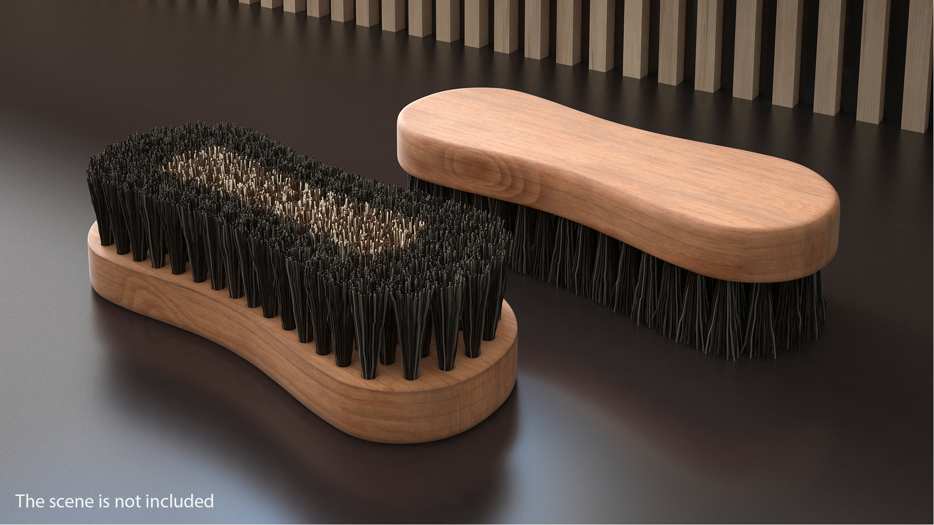 Cleaning Brush Dark Wood 3D model