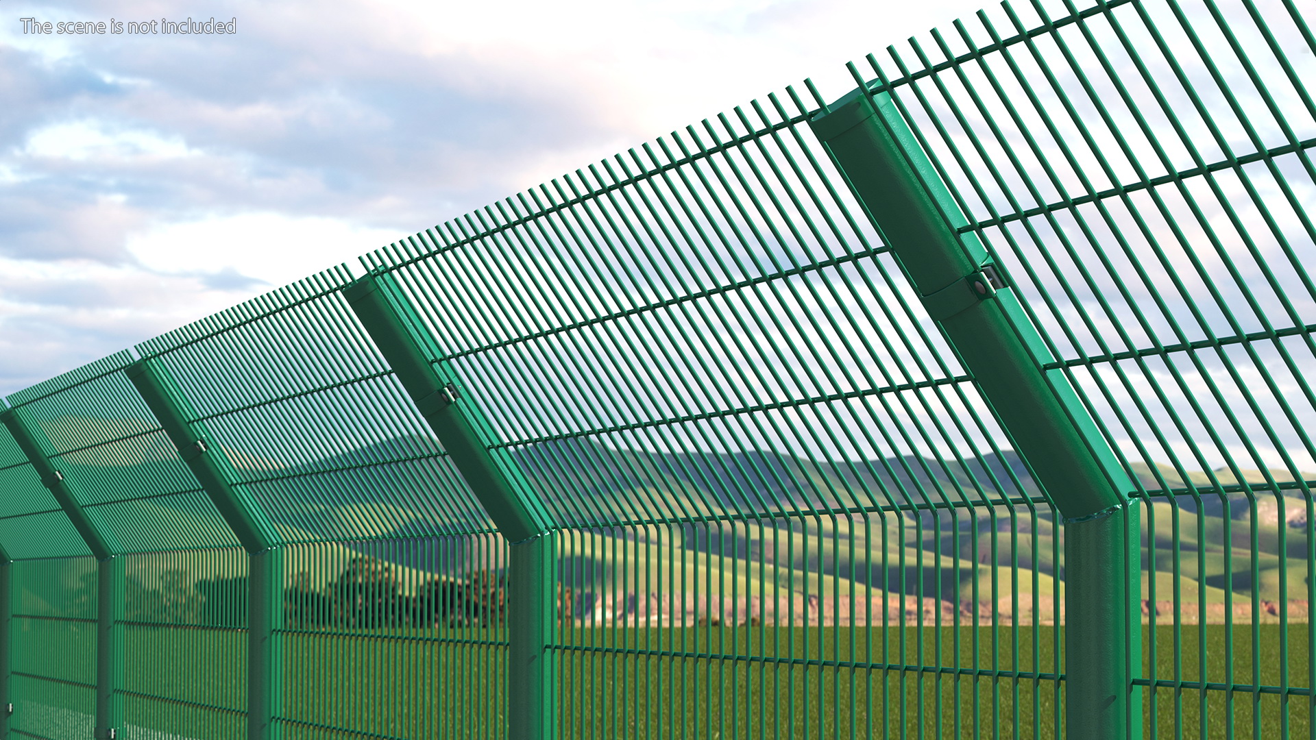 3D Mesh Fence Green