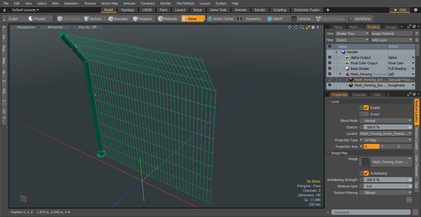 3D Mesh Fence Green