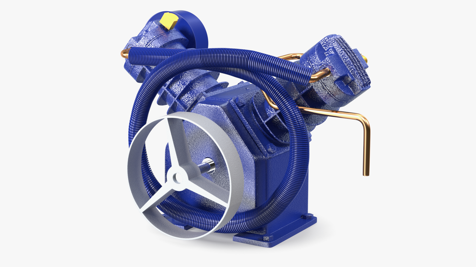 3D Cylinder Air Compressor Pump Blue model