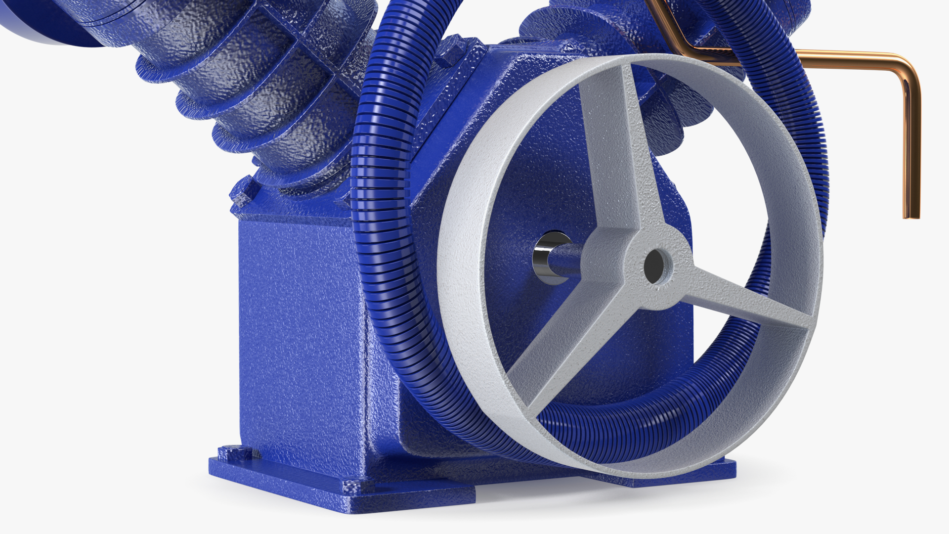 3D Cylinder Air Compressor Pump Blue model