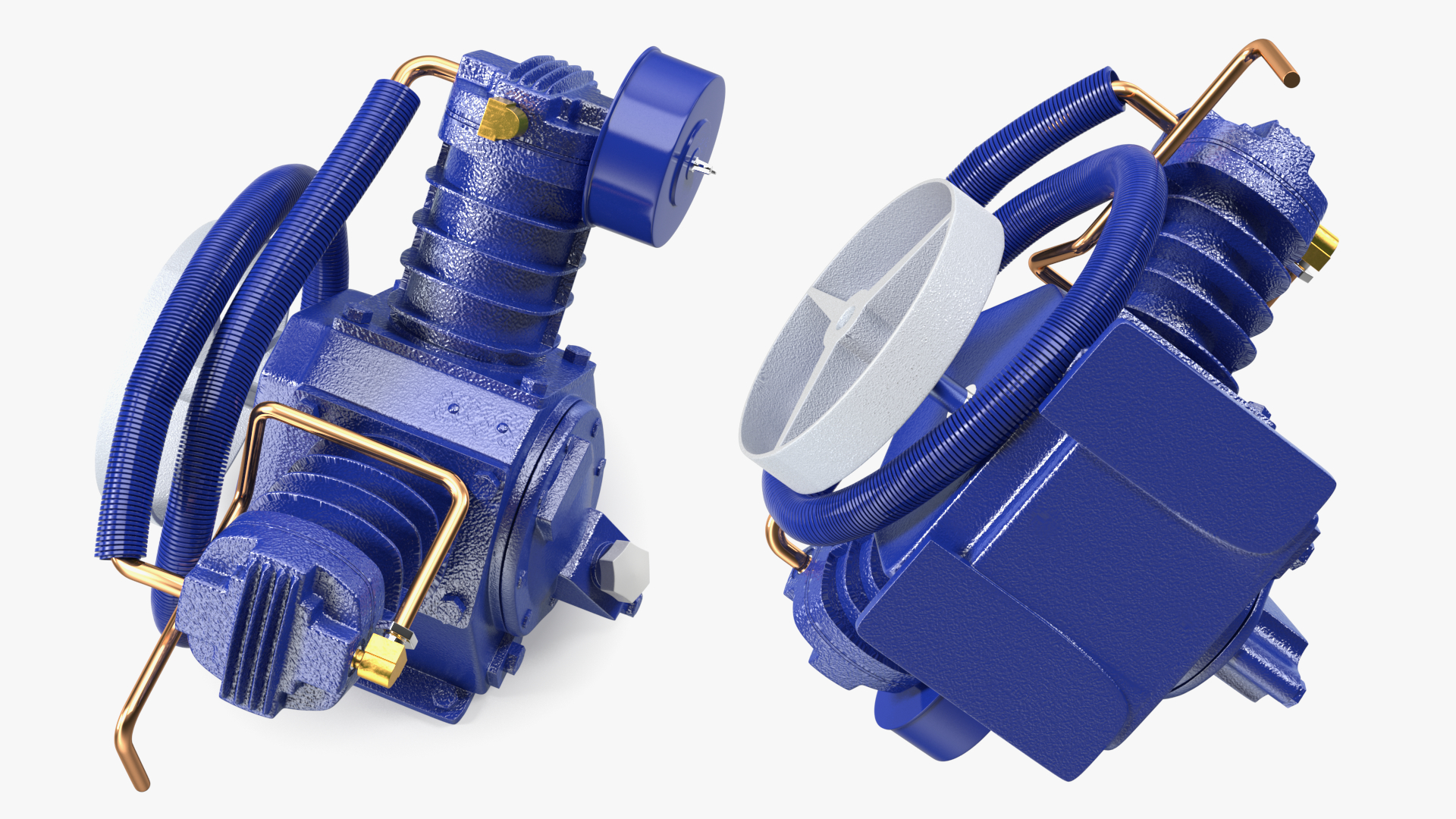 3D Cylinder Air Compressor Pump Blue model