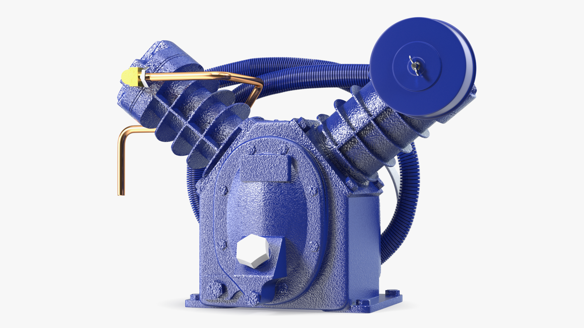 3D Cylinder Air Compressor Pump Blue model