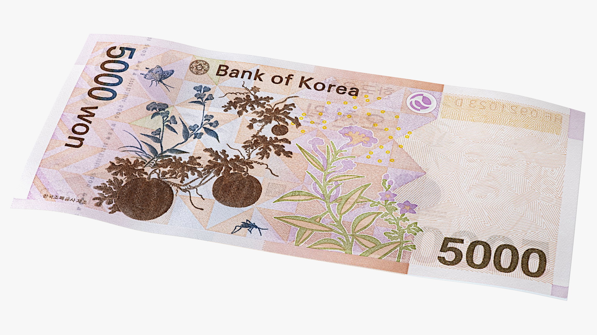 3D model Stack of South Korean 5000 Won