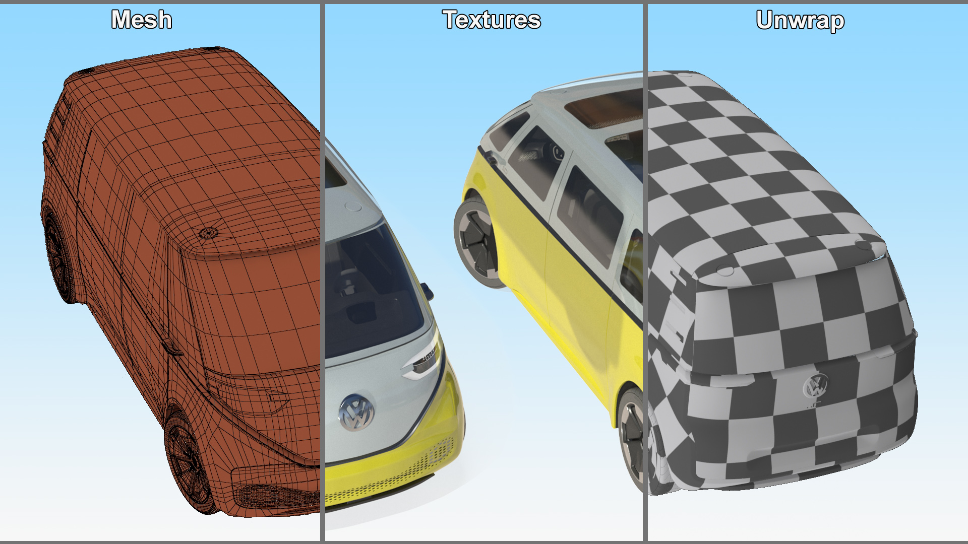 3D model Volkswagen ID Buzz Rigged