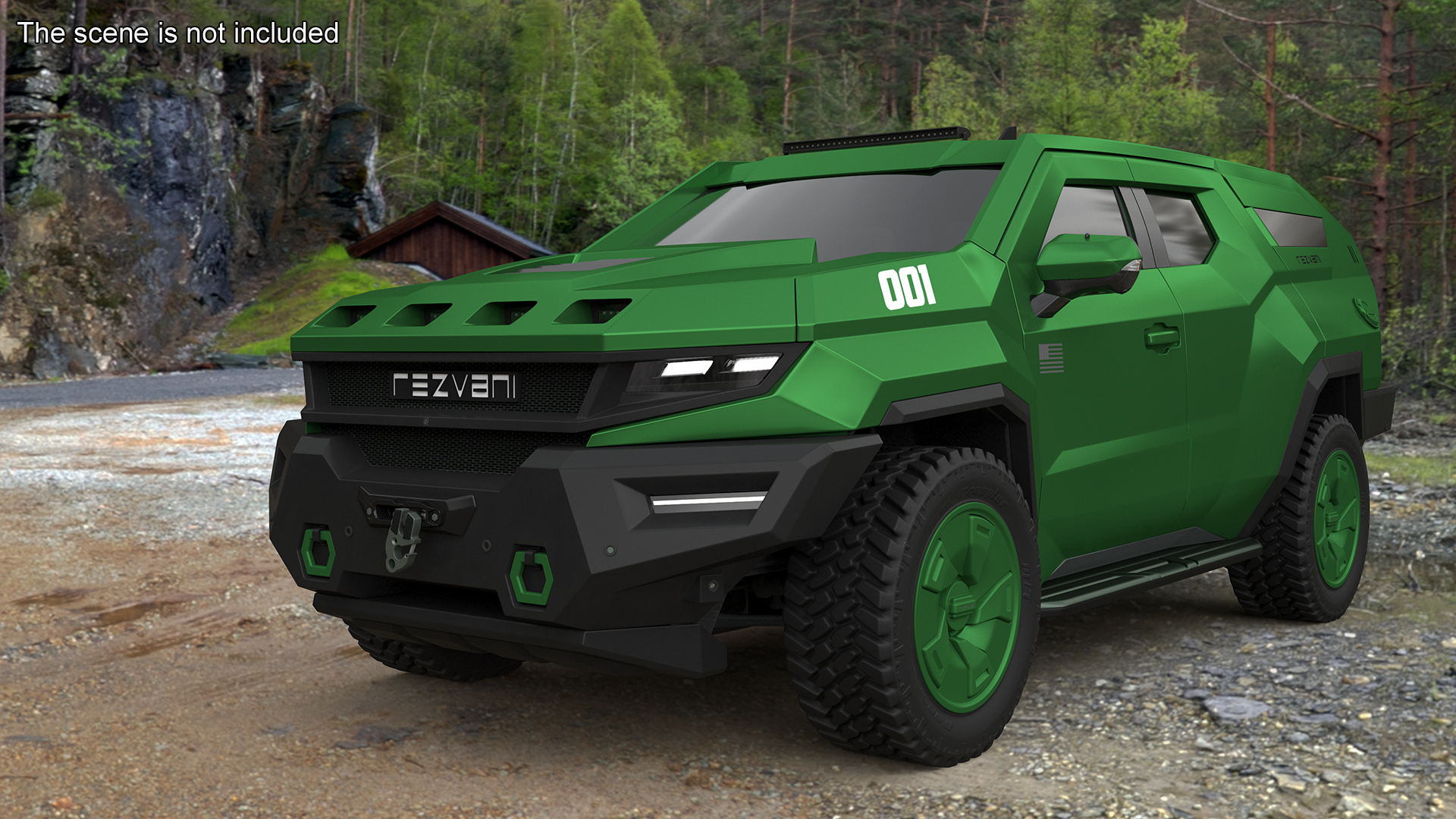 3D model 2024 Rezvani Vengeance Armored SUV Green