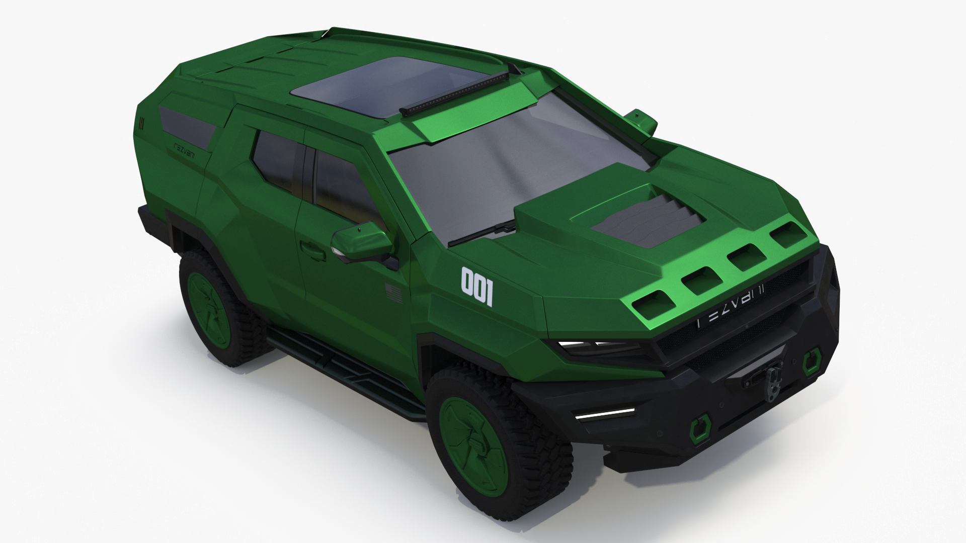 3D model 2024 Rezvani Vengeance Armored SUV Green