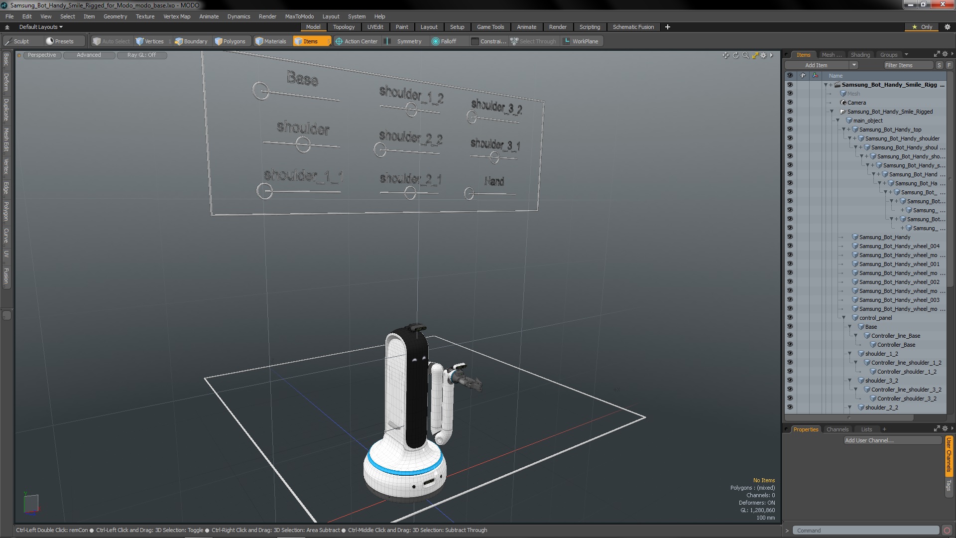 Samsung Bot Handy Smile Rigged for Modo 3D model