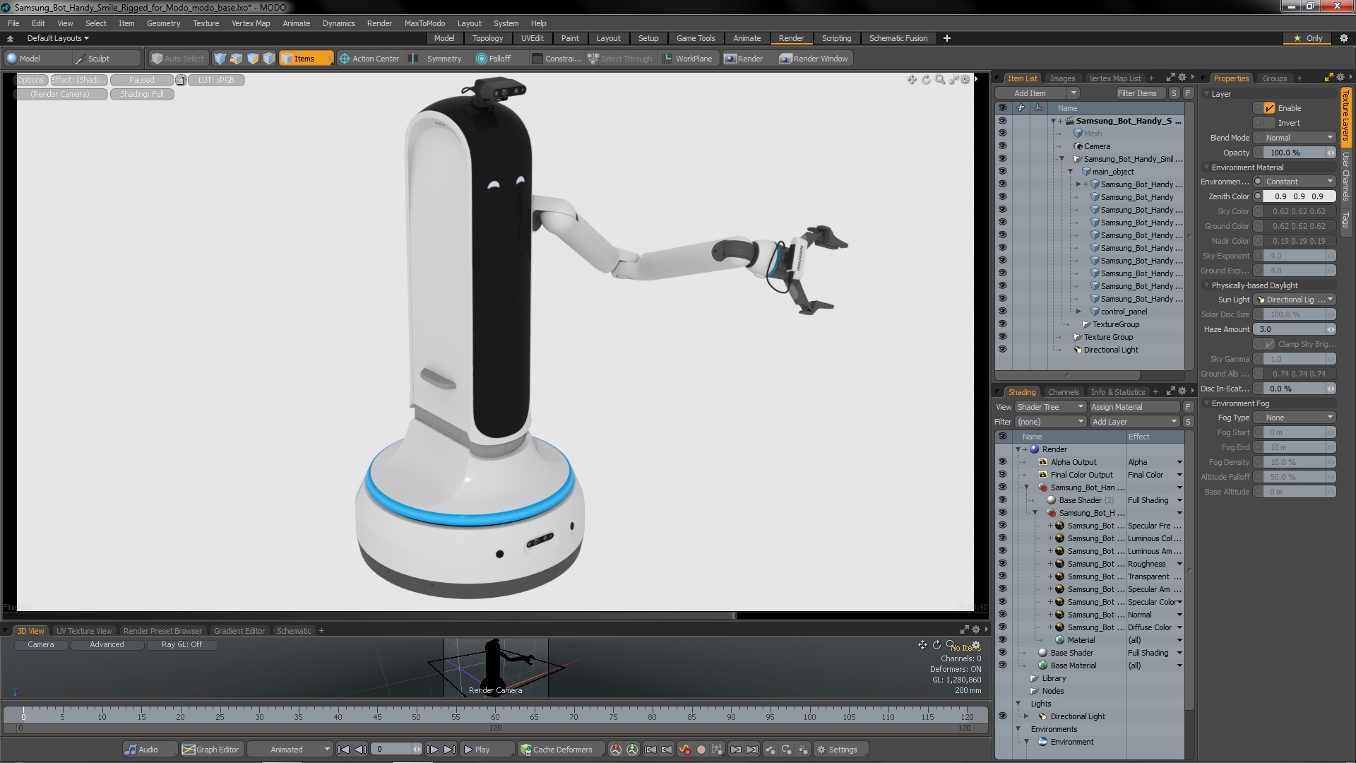 Samsung Bot Handy Smile Rigged for Modo 3D model