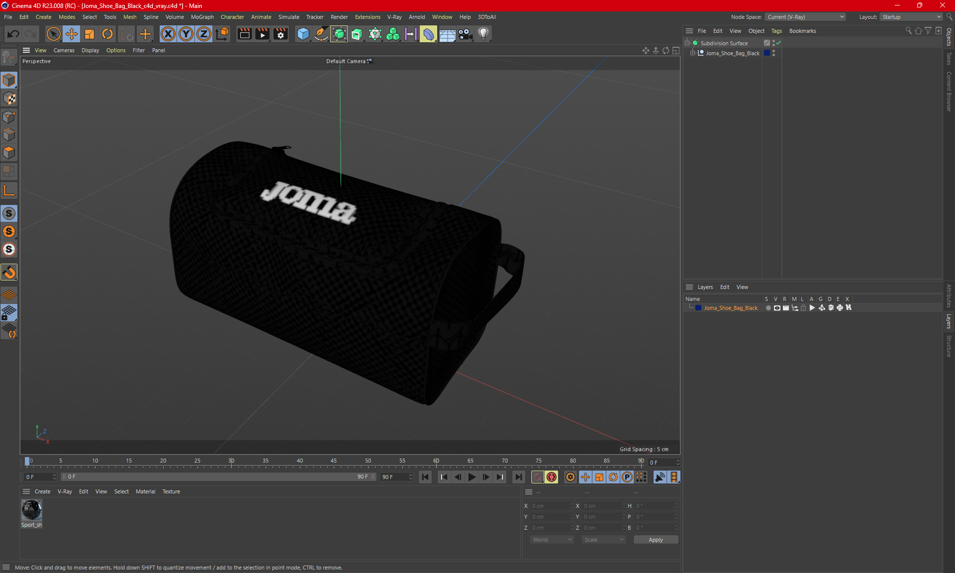 Joma Shoe Bag Black 3D model