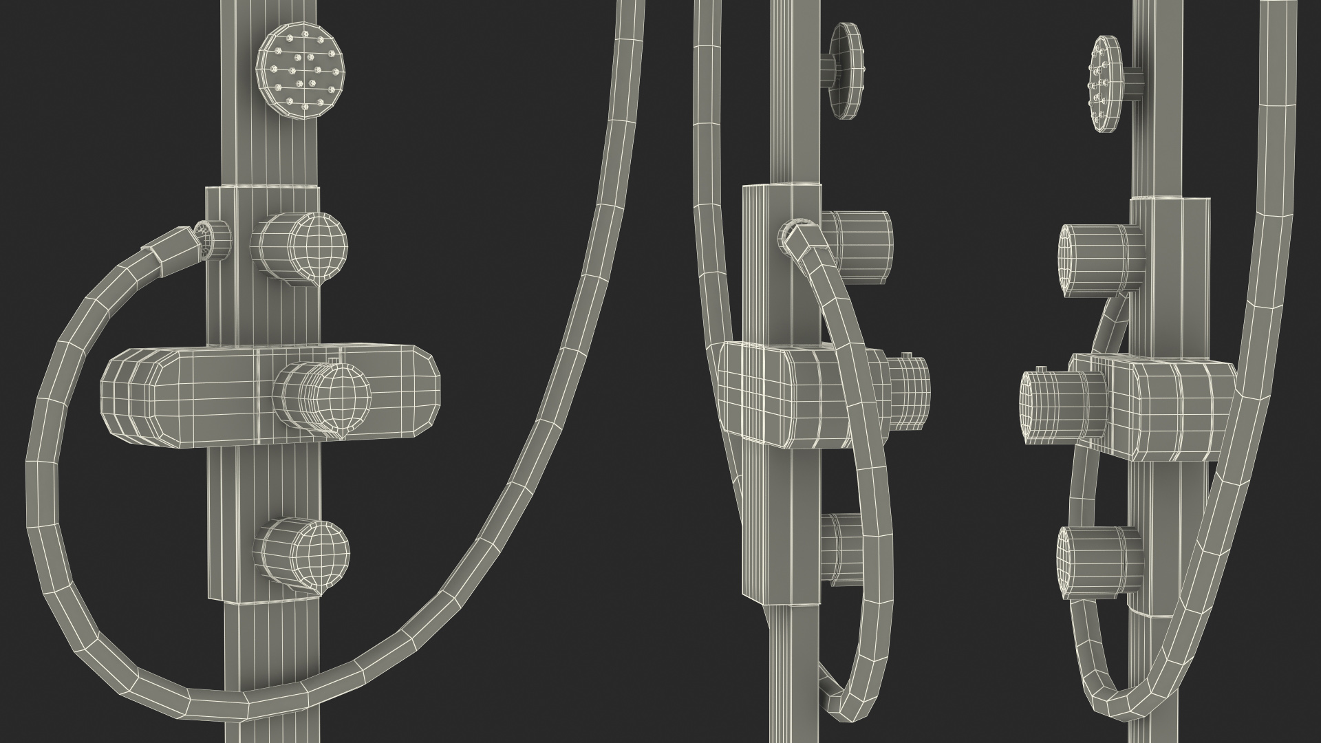 Thermostatic Shower Column with Overhead Shower 3D