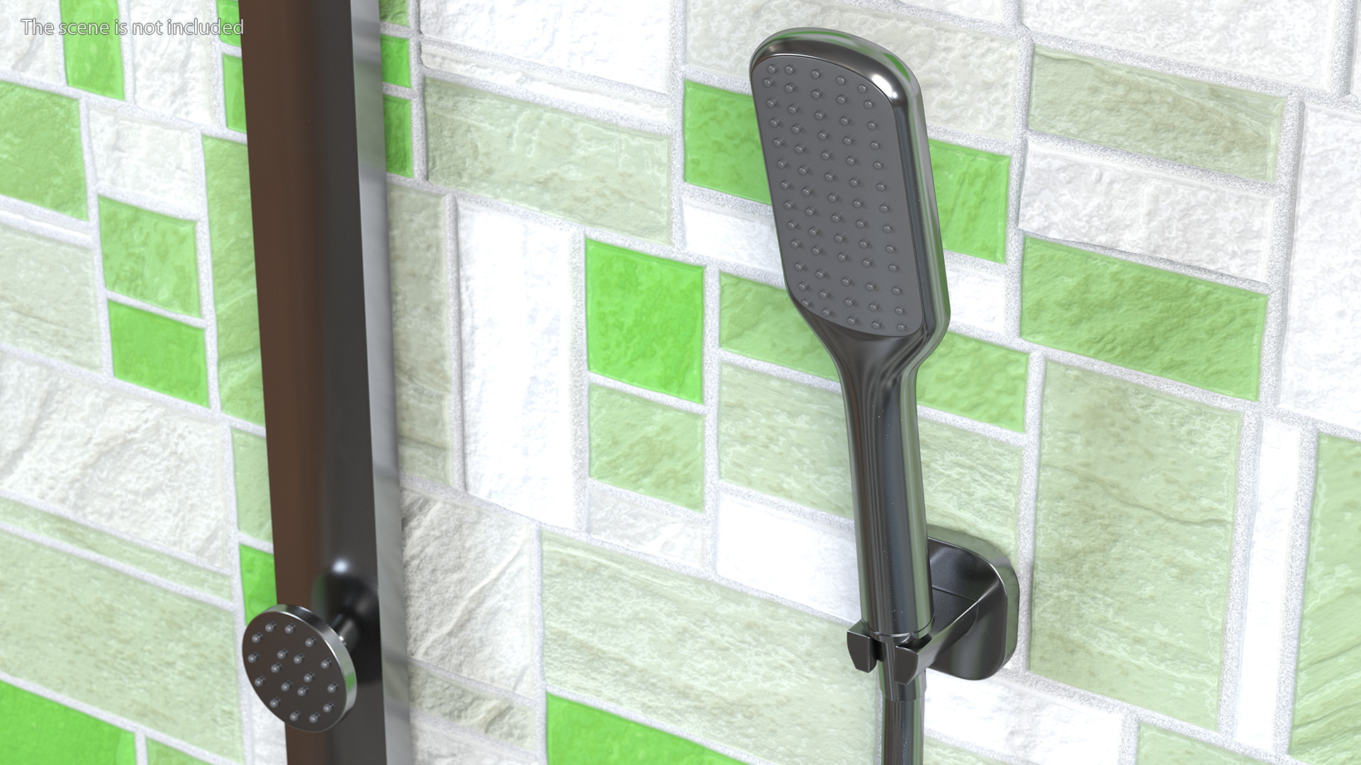 Thermostatic Shower Column with Overhead Shower 3D