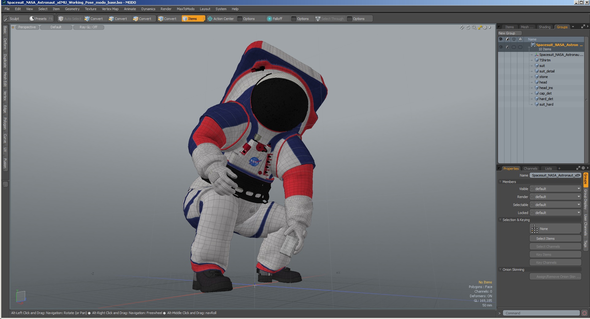 Spacesuit NASA Astronaut xEMU Working Pose 3D