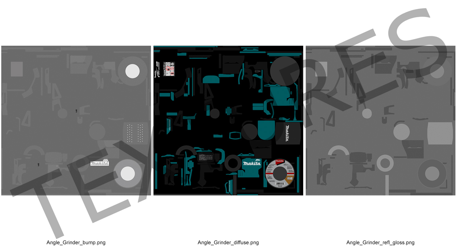 3D Makita XAG03M Angle Grinder Kit