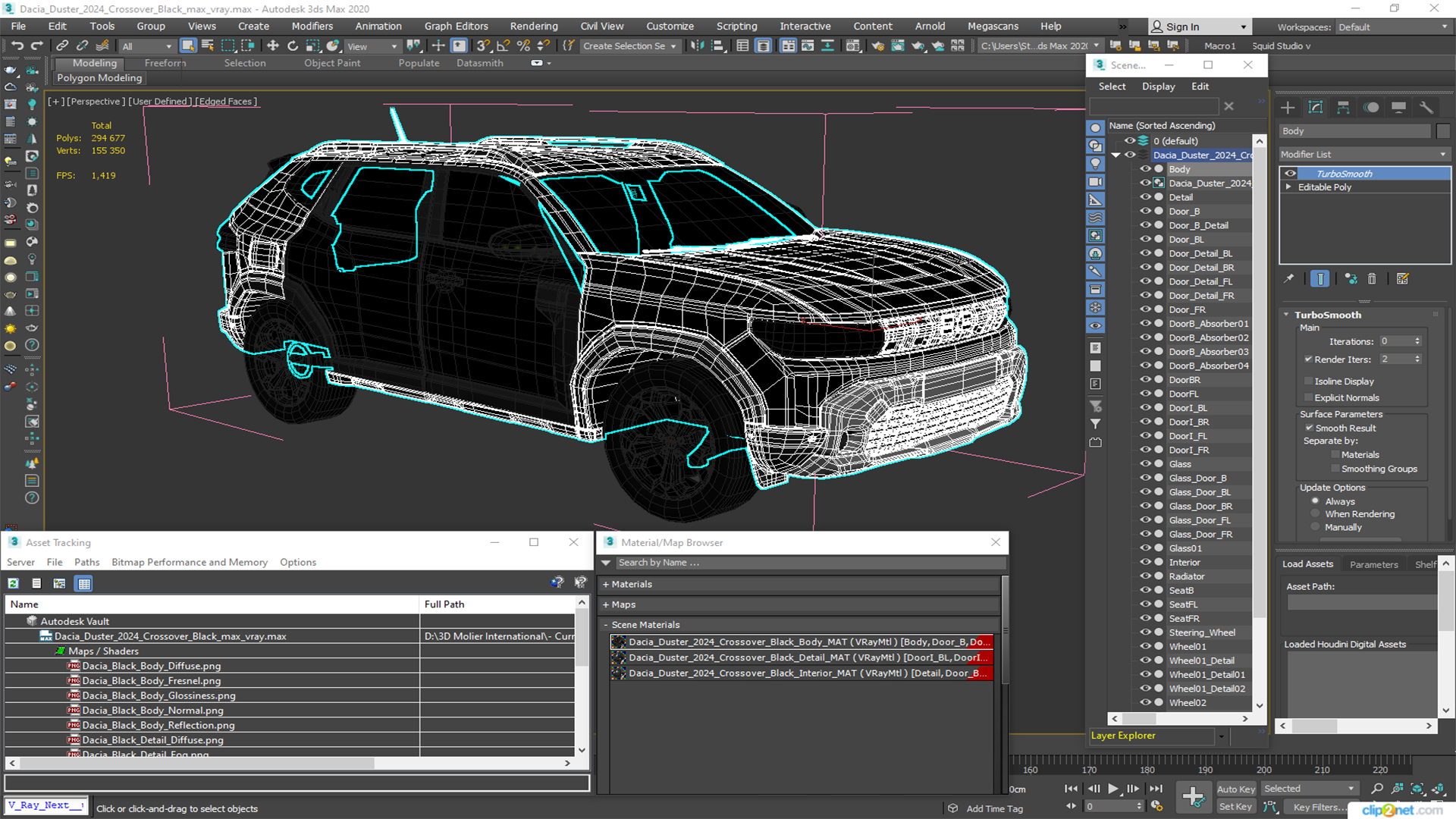 3D Dacia Duster 2024 Crossover Black model